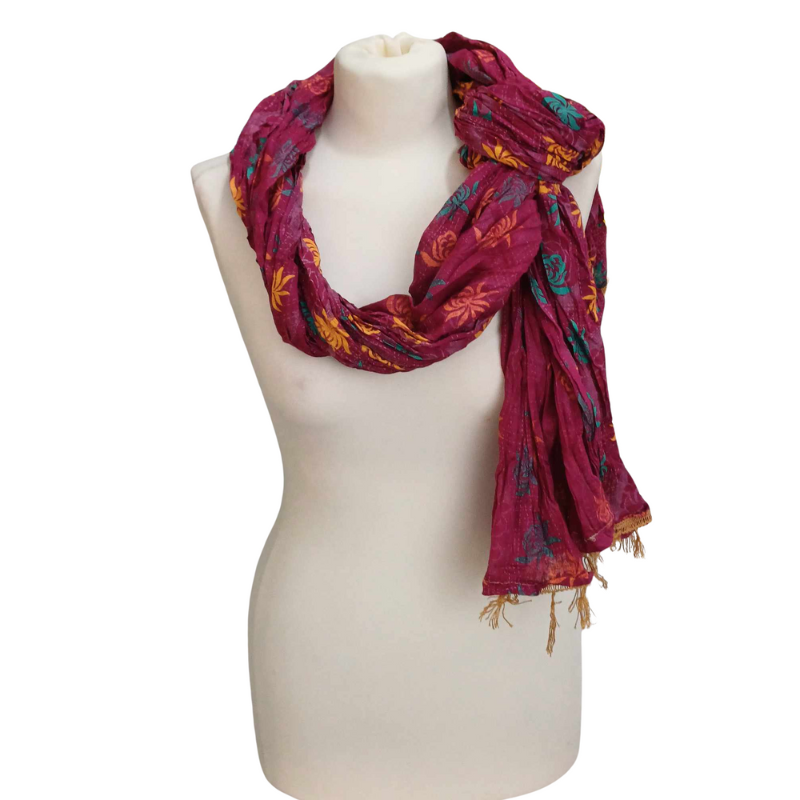 Szal w stylu Chunri - bawełniany z domieszką jedwabiu