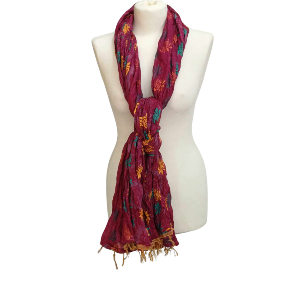 Szal w stylu Chunri - bawełniany z domieszką jedwabiu