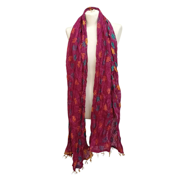 Szal w stylu Chunri - bawełniany z domieszką jedwabiu