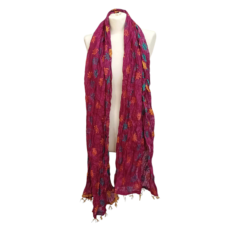 Szal w stylu Chunri - bawełniany z domieszką jedwabiu