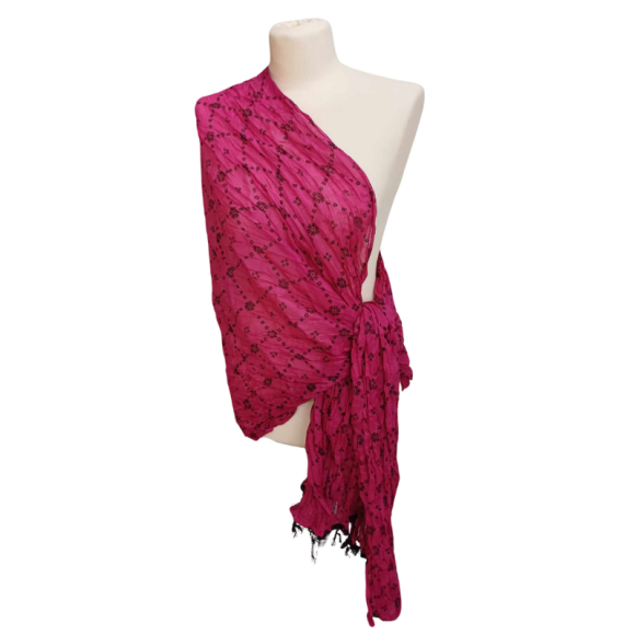 Szal w stylu Chunri - bawełniany z domieszką jedwabiu