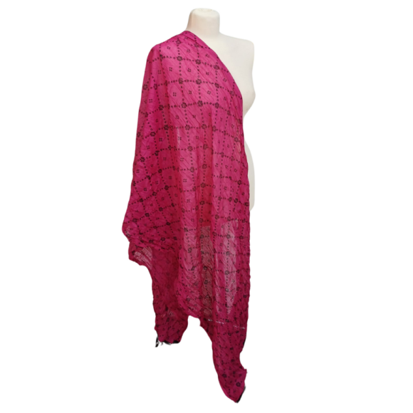 Szal w stylu Chunri - bawełniany z domieszką jedwabiu