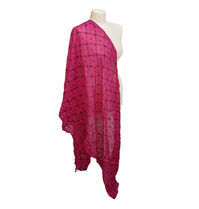 Szal w stylu Chunri - bawełniany z domieszką jedwabiu