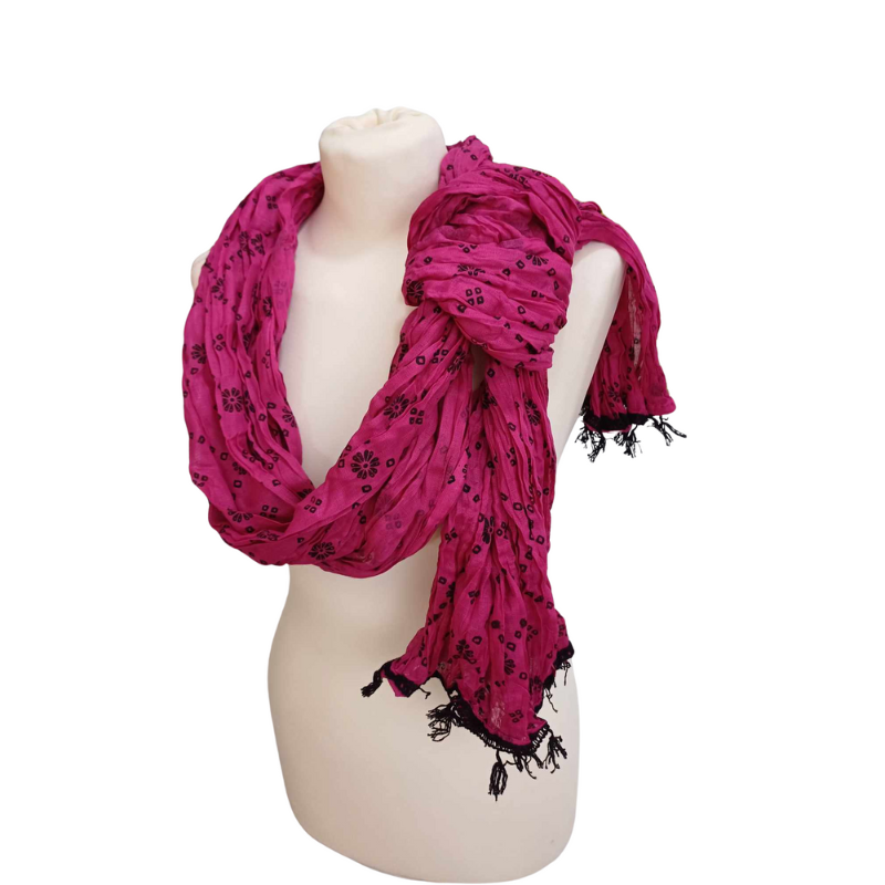 Szal w stylu Chunri - bawełniany z domieszką jedwabiu