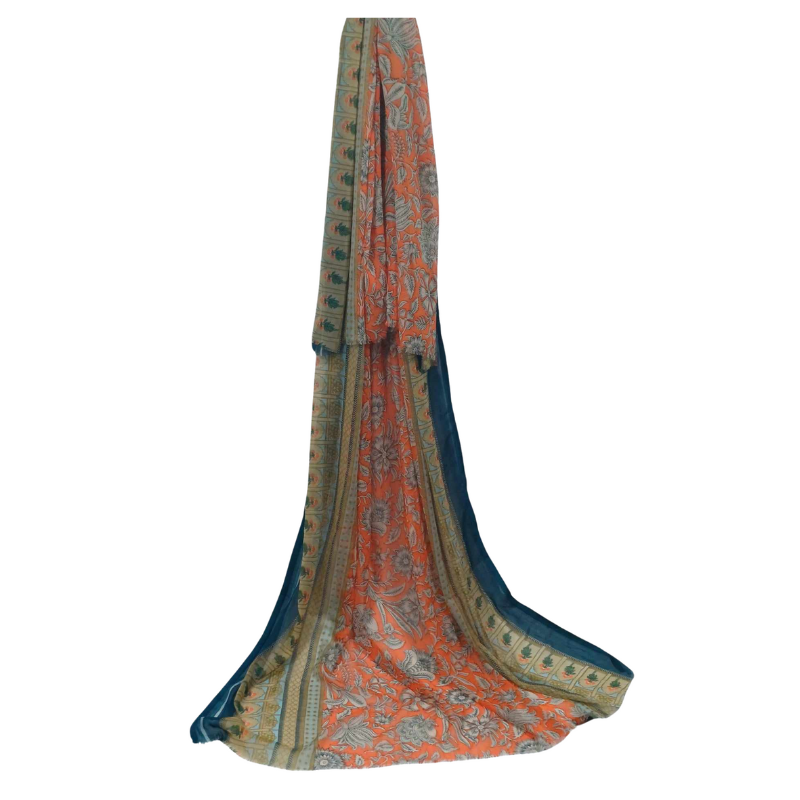 Szal z szyfonu jedwabnego, niezwykle cienki i zwiewny