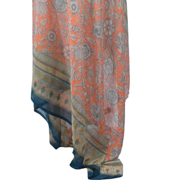 Szal z szyfonu jedwabnego, niezwykle cienki i zwiewny