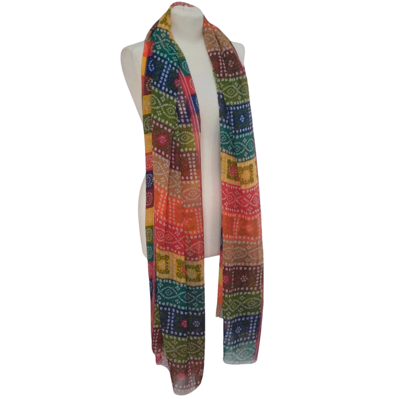 Szal z szyfonu jedwabnego, niezwykle cienki i zwiewny