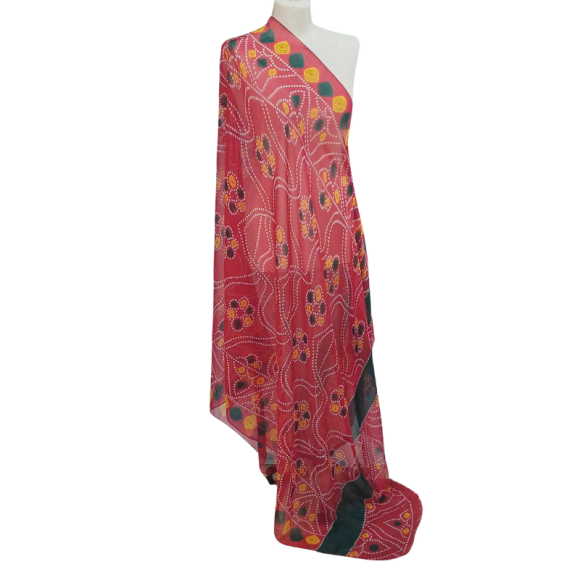 Szal z szyfonu jedwabnego, niezwykle cienki i zwiewny