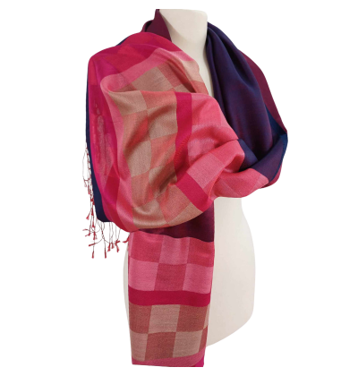 Szal  z  jedwabiu  naturalnego - dwustronny