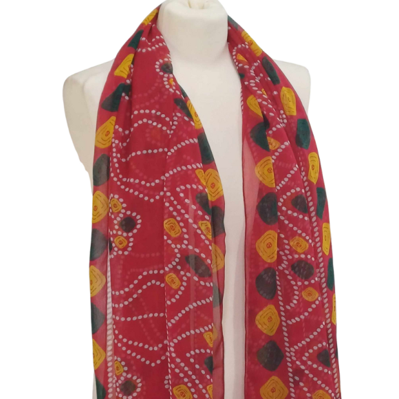 Szal z szyfonu jedwabnego, niezwykle cienki i zwiewny