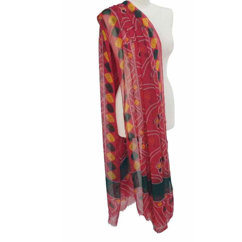 Szal z szyfonu jedwabnego, niezwykle cienki i zwiewny