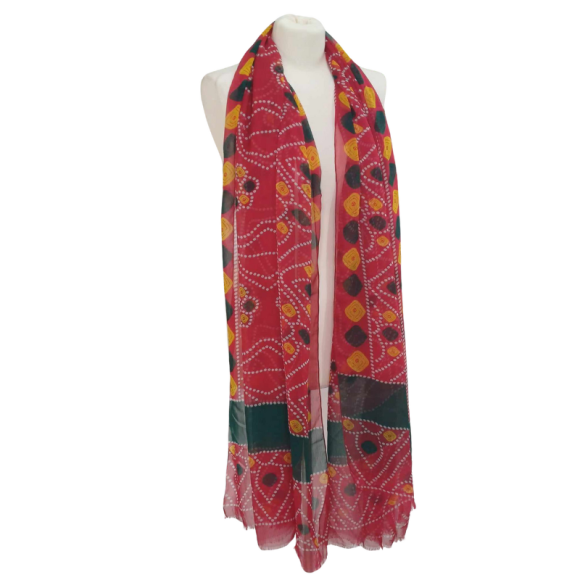 Szal z szyfonu jedwabnego, niezwykle cienki i zwiewny