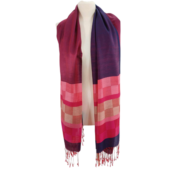 Szal  z  jedwabiu  naturalnego - dwustronny