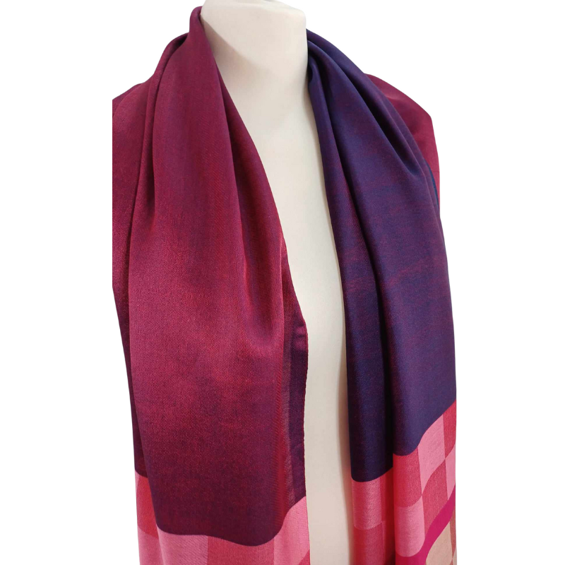 Szal  z  jedwabiu  naturalnego - dwustronny