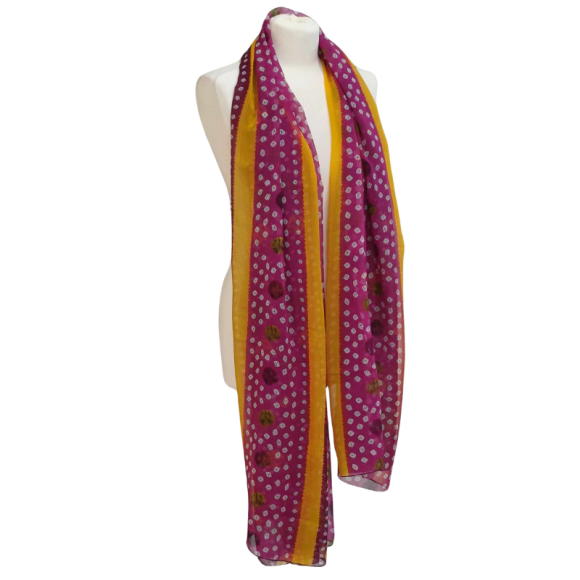 Szal z szyfonu jedwabnego, niezwykle cienki i zwiewny