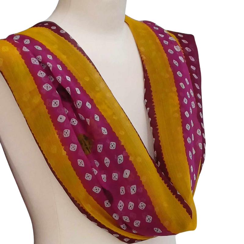 Szal z szyfonu jedwabnego, niezwykle cienki i zwiewny