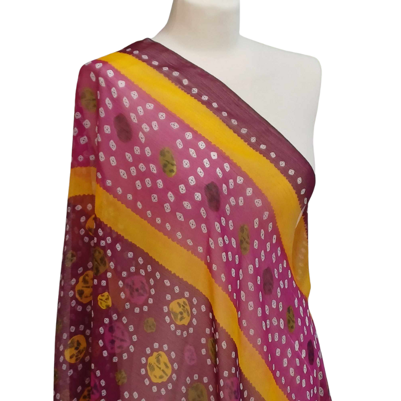 Szal z szyfonu jedwabnego, niezwykle cienki i zwiewny