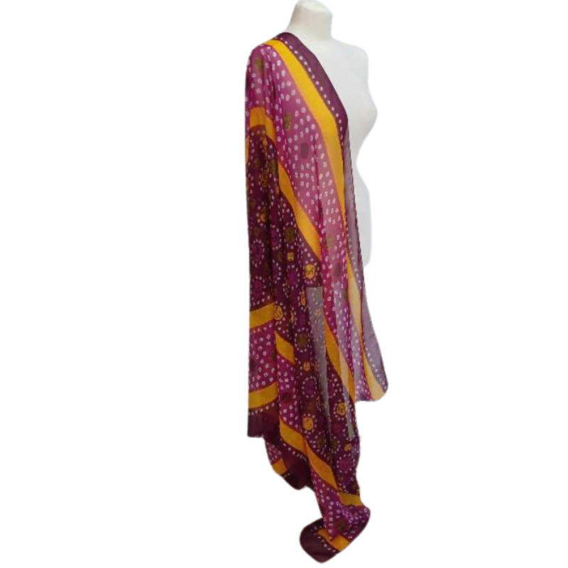 Szal z szyfonu jedwabnego, niezwykle cienki i zwiewny