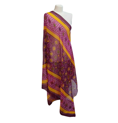 Szal z szyfonu jedwabnego, niezwykle cienki i zwiewny