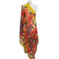 Szal z szyfonu jedwabnego, niezwykle cienki i zwiewny