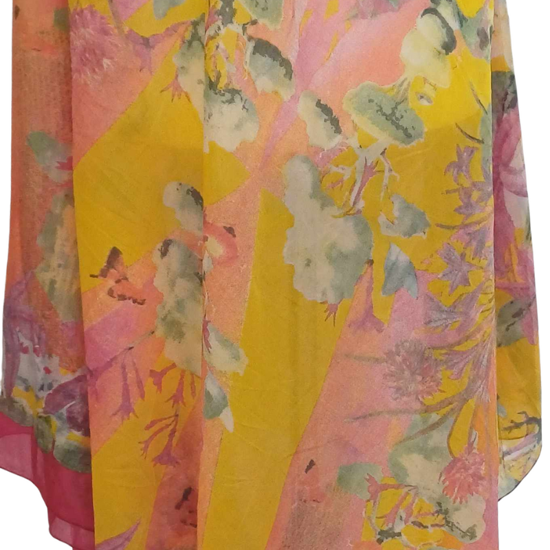 Szal z szyfonu jedwabnego, niezwykle cienki i zwiewny