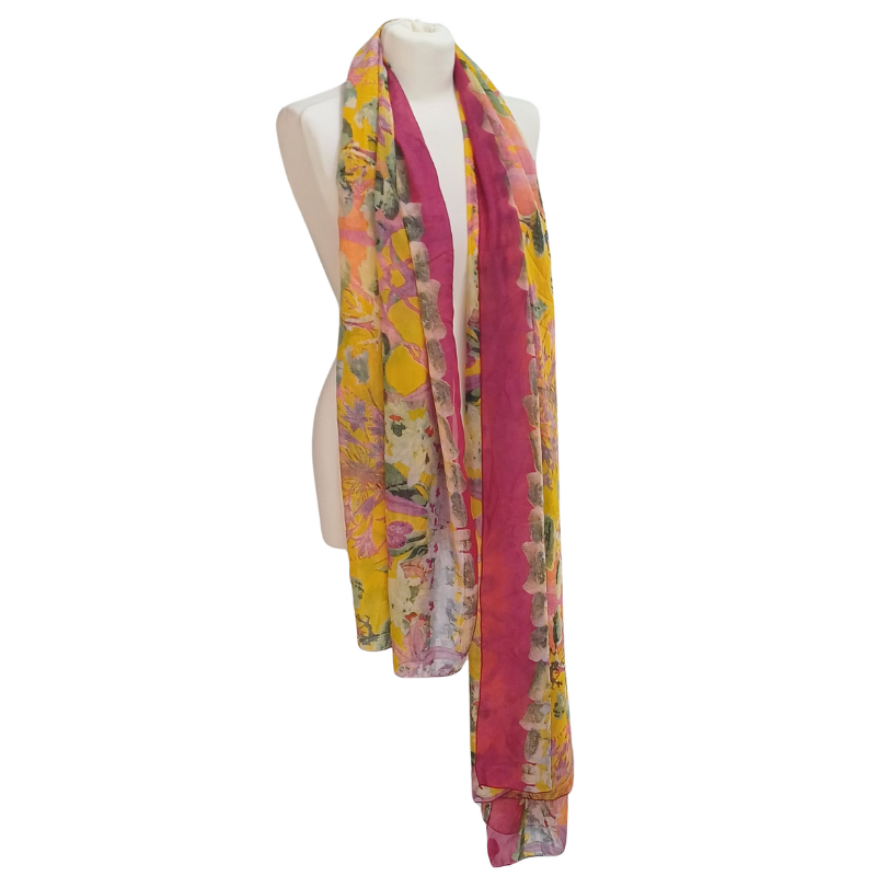 Szal z szyfonu jedwabnego, niezwykle cienki i zwiewny