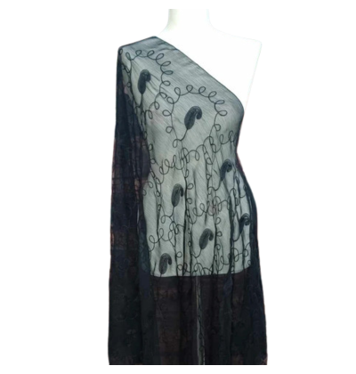 Szal z szyfonu jedwabnego, niezwykle cienki i zwiewny