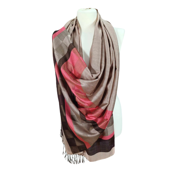 Szal  z  jedwabiu  naturalnego - dwustronny