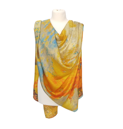 Szal - jedwab satynowy z jedwabnym poliestrem