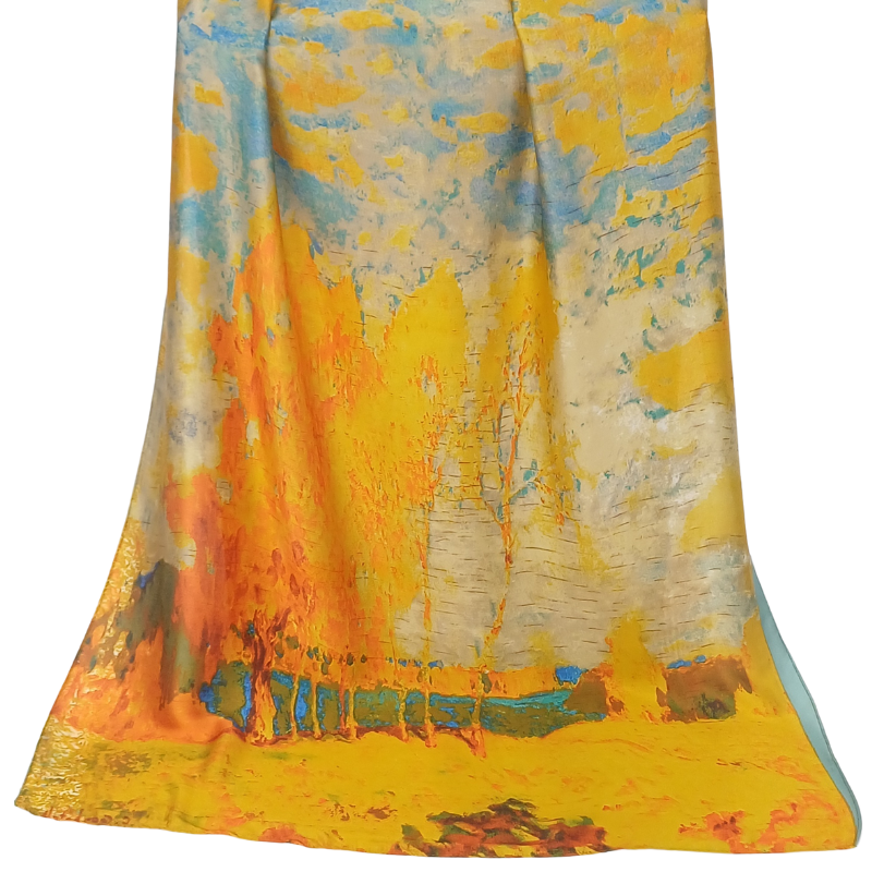 Szal - jedwab satynowy z jedwabnym poliestrem