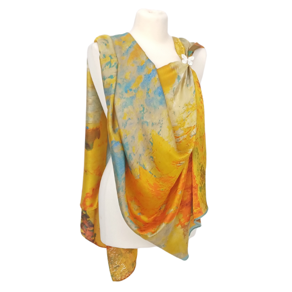 Szal - jedwab satynowy z jedwabnym poliestrem