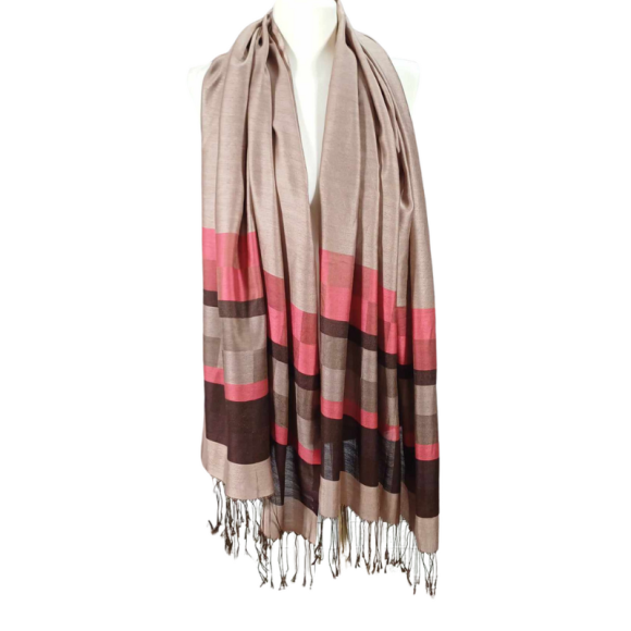 Szal  z  jedwabiu  naturalnego - dwustronny