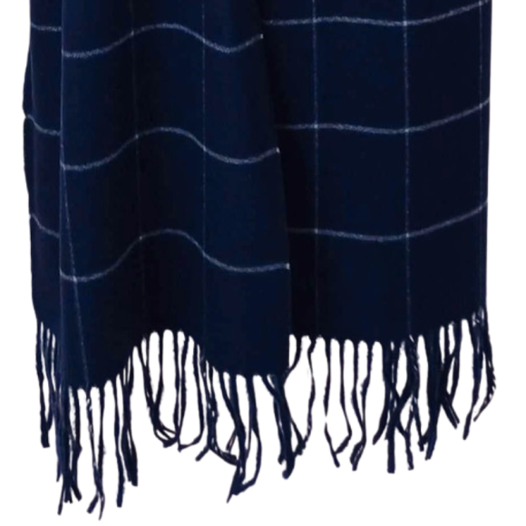 Szal z wełny jagnięcej- wzór kraty