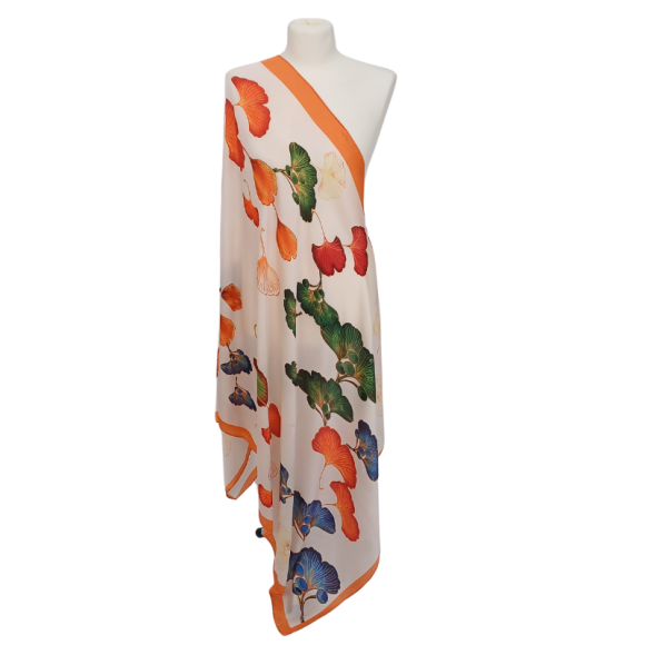 SZAL - drukowana jedwabna satyna z jedwabnym poliestrem