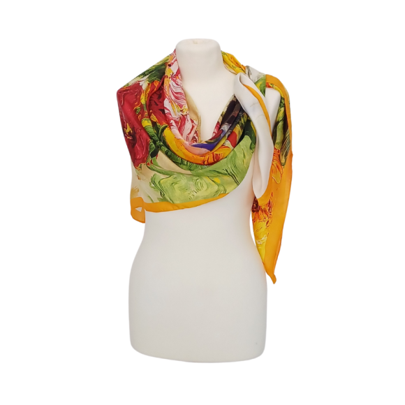 Chusta -  drukowana jedwabna satyna z jedwabnym poliestrem