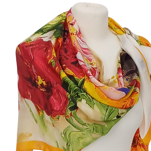 Chusta -  drukowana jedwabna satyna z jedwabnym poliestrem