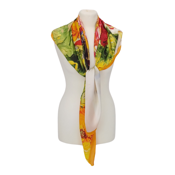 Chusta -  drukowana jedwabna satyna z jedwabnym poliestrem