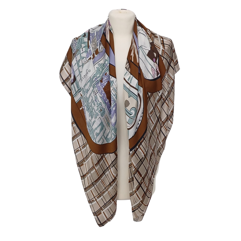 Chusta -  drukowana jedwabna satyna z jedwabnym poliestrem