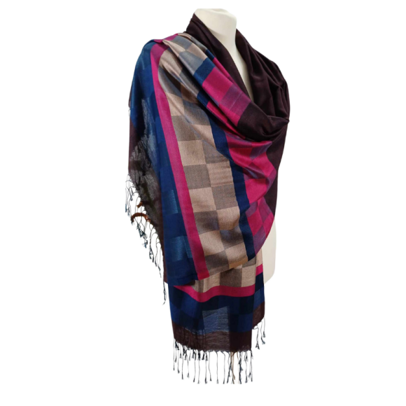 Szal  z  jedwabiu  naturalnego - dwustronny