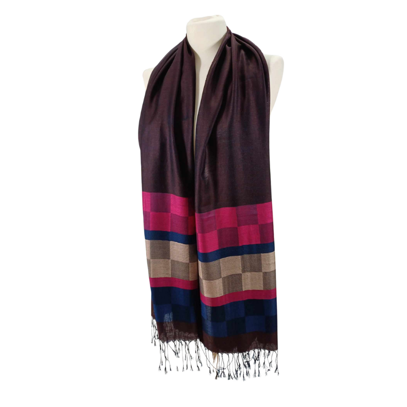 Szal  z  jedwabiu  naturalnego - dwustronny