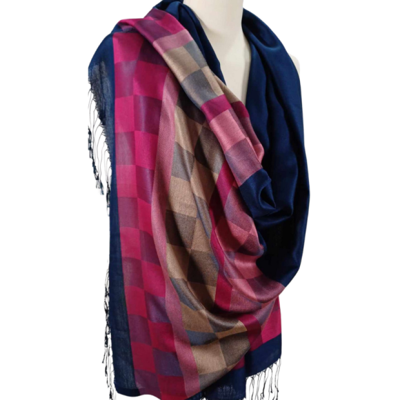 Szal  z  jedwabiu  naturalnego - dwustronny