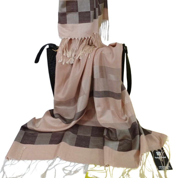 Szal  z  jedwabiu  naturalnego - dwustronny