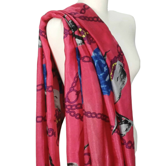 Szal z  jedwabiu naturalnego  -  jednostronny