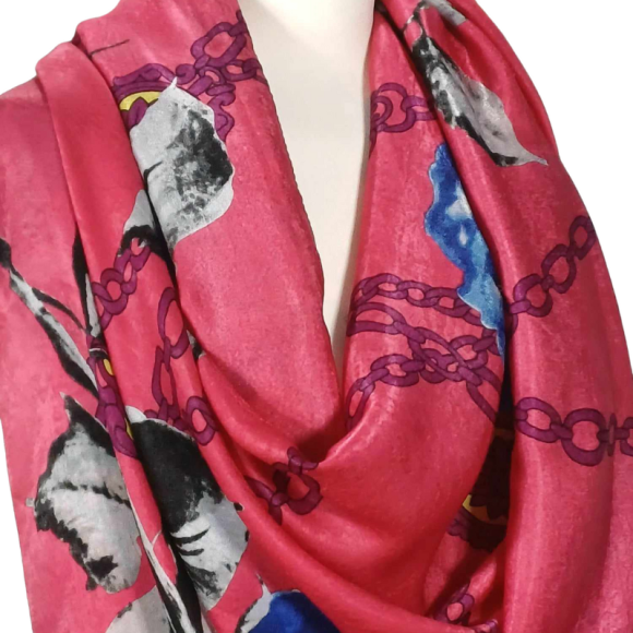 Szal z  jedwabiu naturalnego  -  jednostronny