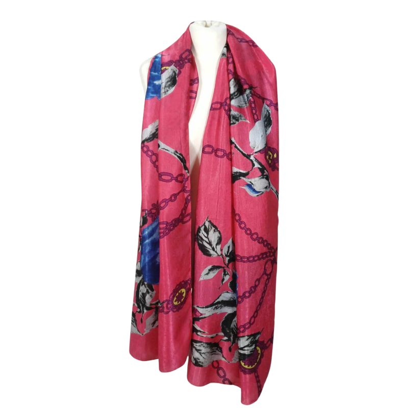 Szal z  jedwabiu naturalnego  -  jednostronny