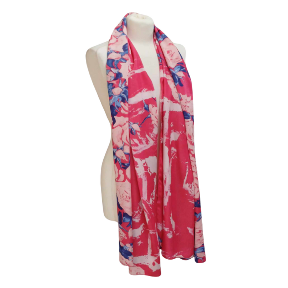 Szal jedwabny w stylu nepalskim -  jednostronny