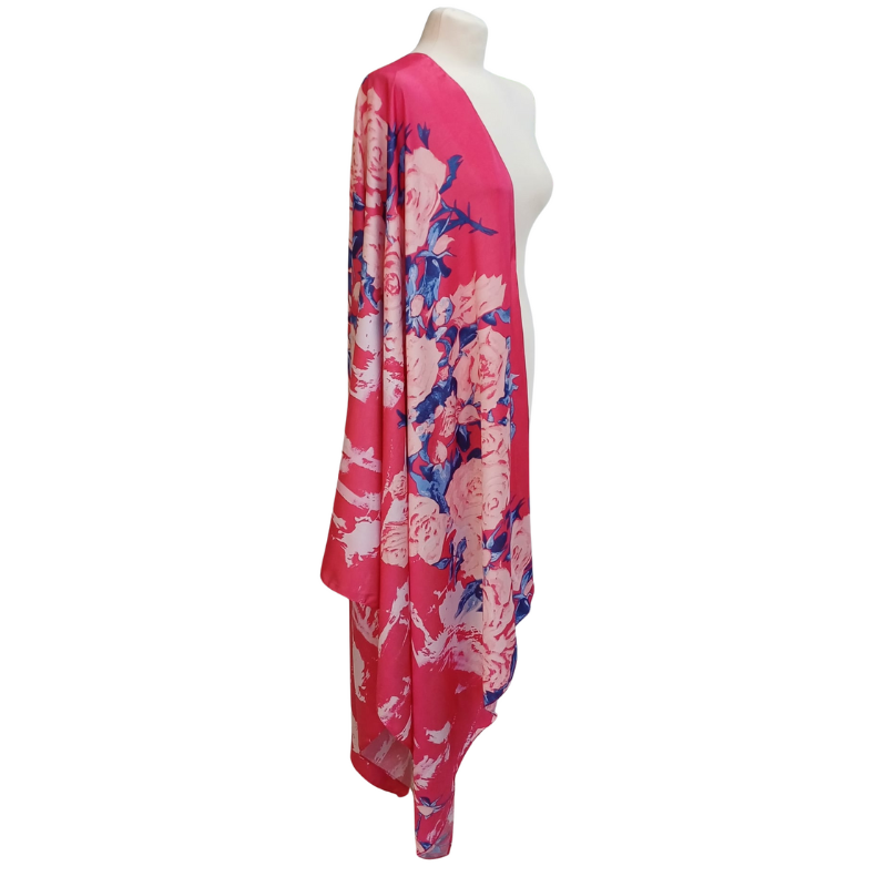 Szal jedwabny w stylu nepalskim -  jednostronny