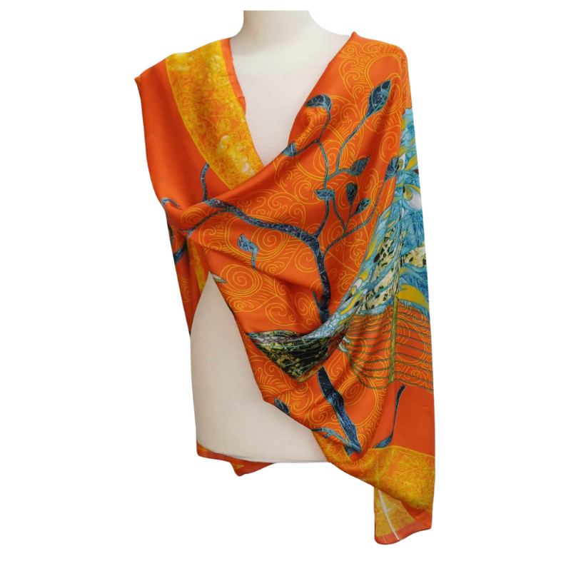 Szal z  jedwabiu naturalnego