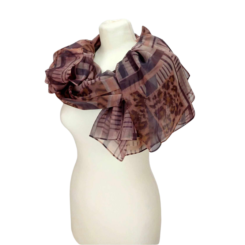 Szal z szyfonu jedwabnego