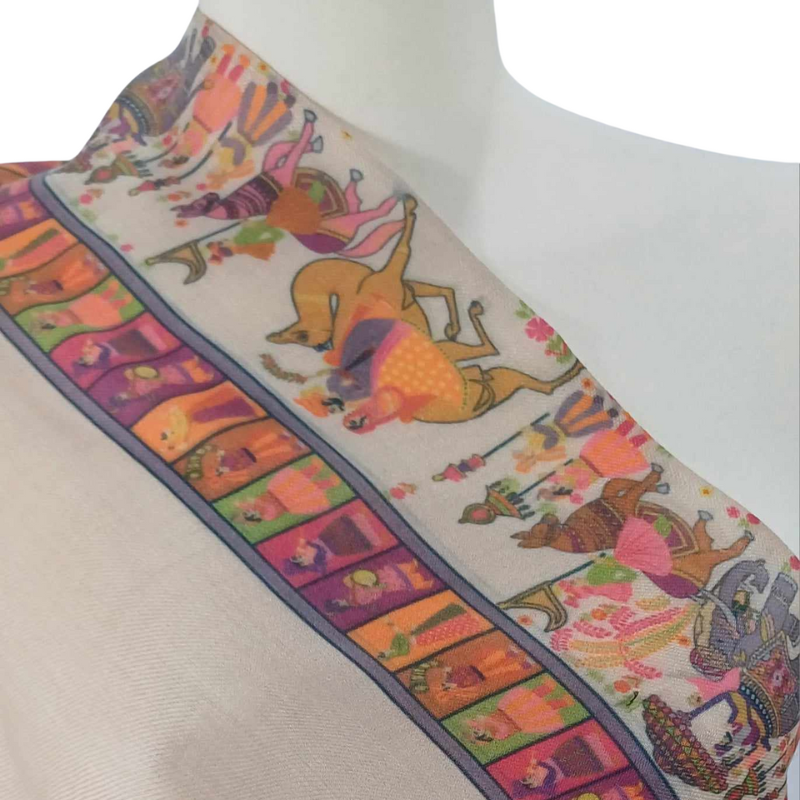 SZAL  - 100%   Kaszmir  / Paszhmina  -  KALAMKARI